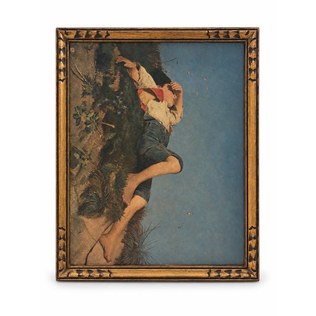 This is a charming vintage home decor find featuring a beautifully preserved miniature print of Pierre-Auguste Cot’s...