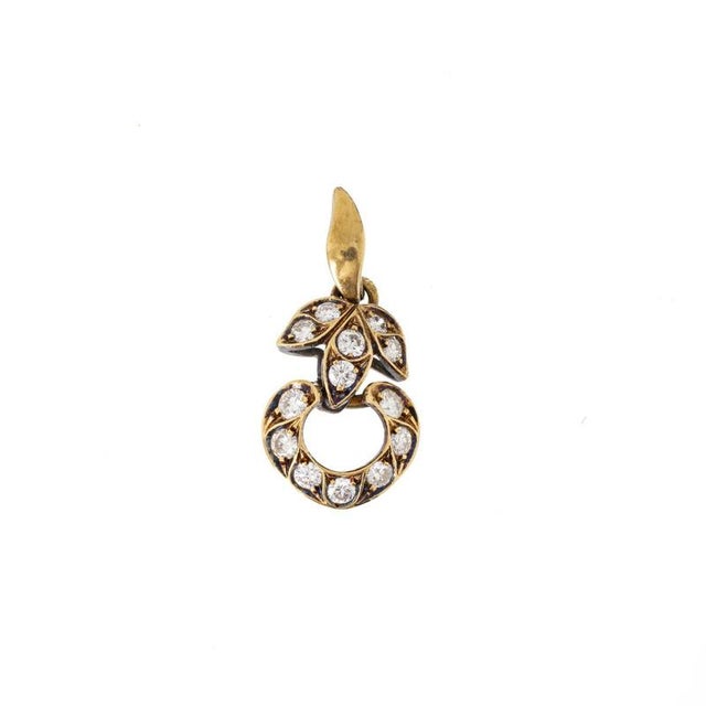 Pendant in 19.2k Gold and Diamonds For Sale - Image 6 of 6