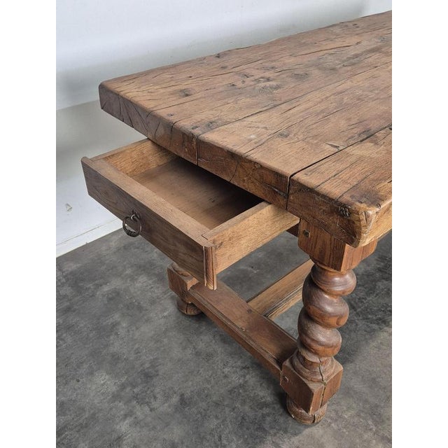 Louis XIII Style Farmhouse Table in Oak For Sale - Image 10 of 11