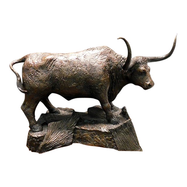 Anton Arkhipov "Longhorn" Buffalo Bronze Sculpture Hand Signed Make an Offer For Sale