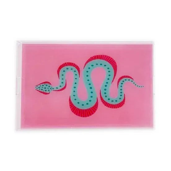 Transitional Radiccio the Snake by Willa Heart Tray For Sale - Image 3 of 4