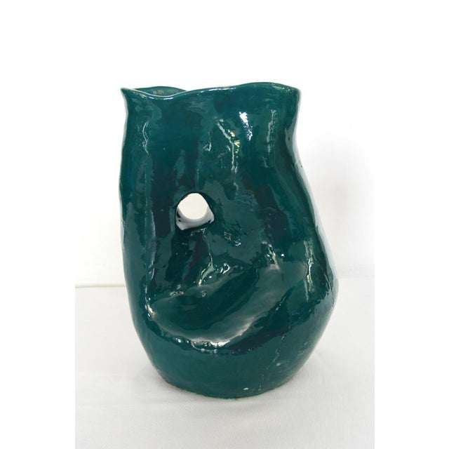 Mid-Century Modern Vintage Italian Handcrafted Ceramic Vase, 1975 For Sale - Image 3 of 11