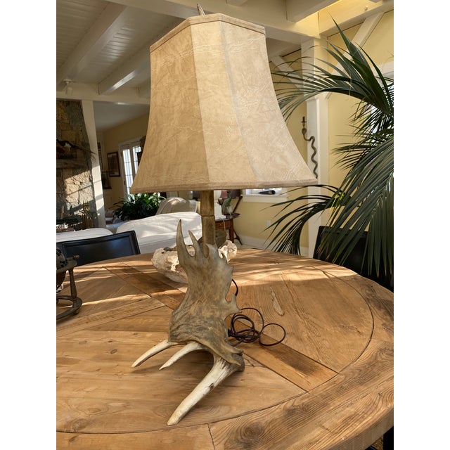 Vintage Antler Table Lamp With Shade Chairish