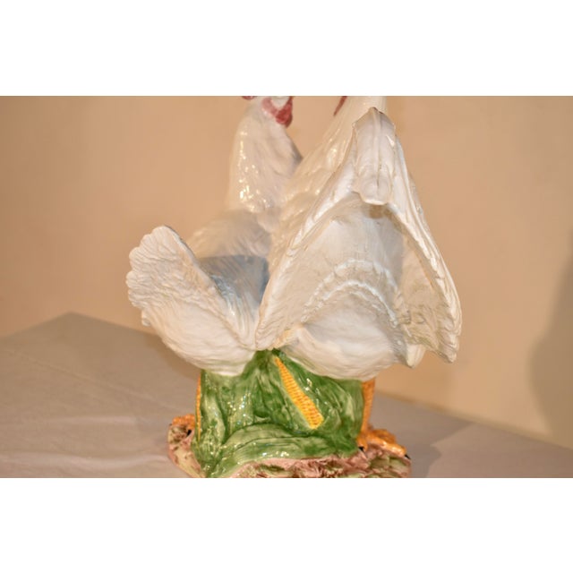 1980s Vintage Ceramic Vietri Rooster and Hen Sculpture, Circa 1980's For Sale - Image 5 of 15