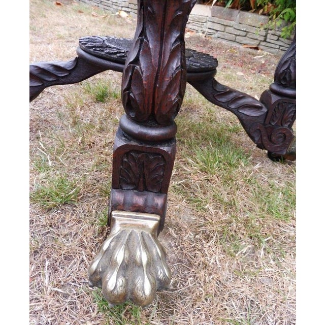 Wood Antique Regency Carved Country Oak Occasional Table, 1800 For Sale - Image 7 of 14