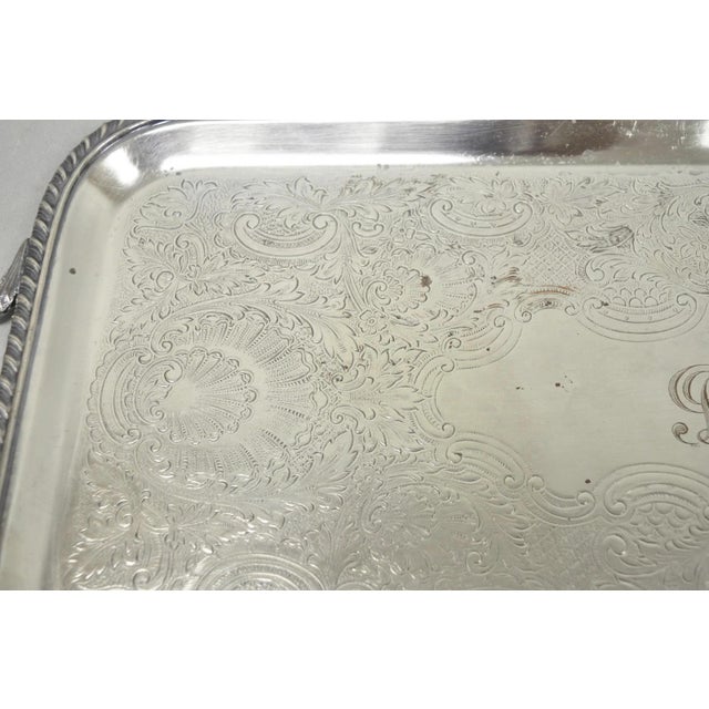 Vintage Black Starr & Gorham Silver Plated Narrow Serving Platter Bar Tray For Sale - Image 11 of 17