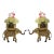 Late 20th Century Folk Art Heavy Brass Elephant Statue Pair, Indian, 8.5"h For Sale