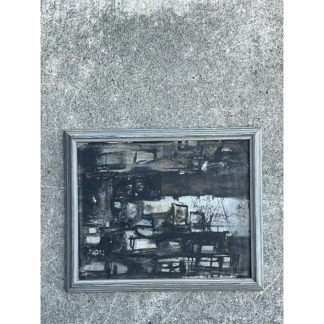 Vintage Framed Abstract Painting For Sale - Image 10 of 12