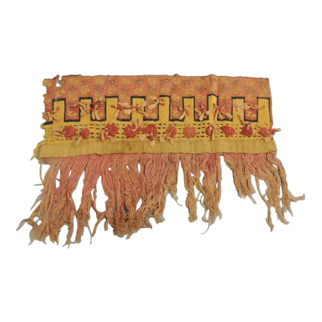 Antique Navajo Nation Textile Fragment With Fringes For Sale