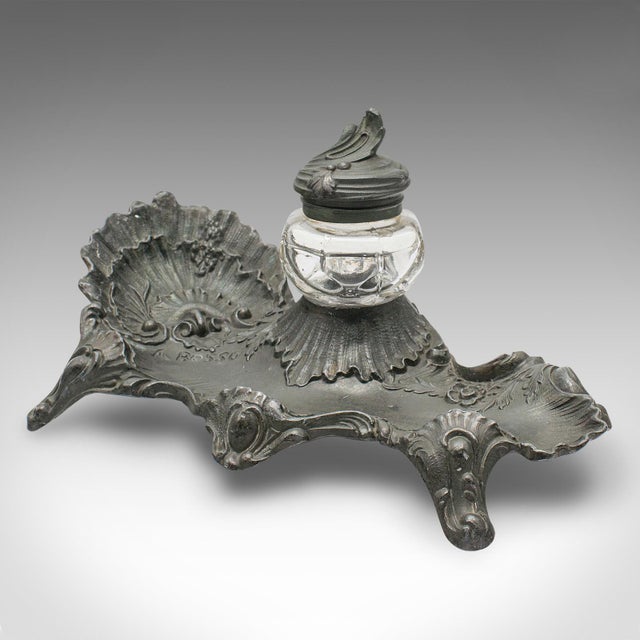 Art Nouveau 1900's Antique Art Nouveau Ink Well For Sale - Image 3 of 12