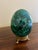 Neoclassical Large Solid Malachite Egg on Neoclassical Brass Stand With Paw Feet For Sale - Image 3 of 10