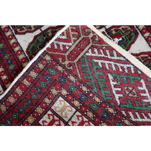 1960s 1960s, Handmade Vintage Uzbek Bukhara Rug 2.5' X 4.2' For Sale - Image 5 of 13