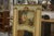 Trumeau Mirror with Crackled Patina and Oil on Panel Depicting a 19th-Century Romantic Scene, in Very Good conditions....