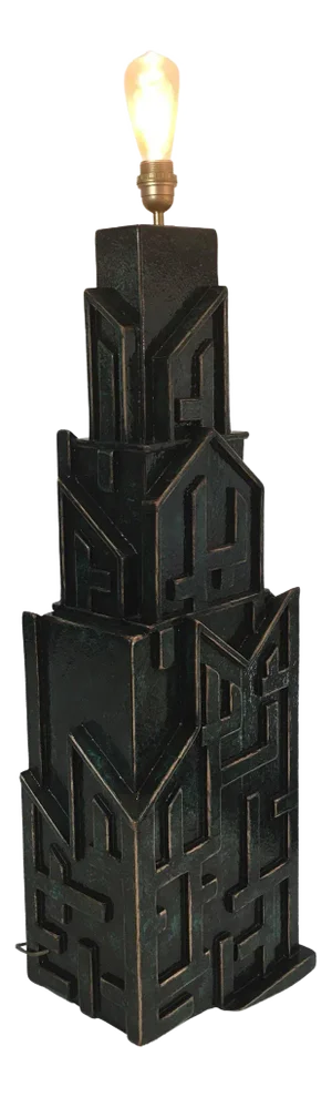 Unique Brutalist Patinated Lamp by Ar-bo