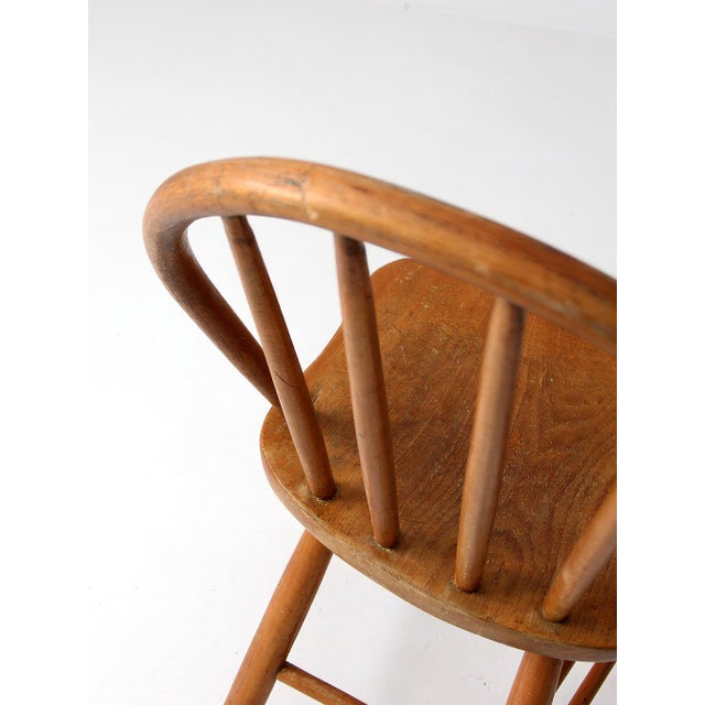 Brown Vintage Windsor Farmhouse Dining Chair For Sale - Image 8 of 17