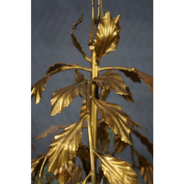 Gold 1970s Italian Hollywood Regency Florentine Murano Glass 4 Light Candlestick Chandelier For Sale - Image 8 of 15