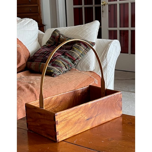 Vintage Shaker Style Cherry Wood Basket Made by Joe W Robson For Sale In Philadelphia - Image 6 of 6