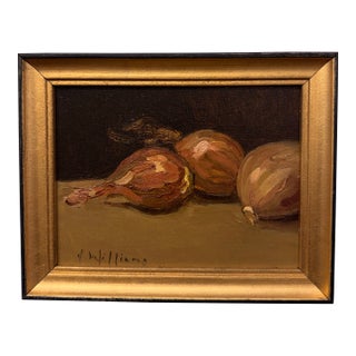 20th Century Oil Painting of Scallions For Sale
