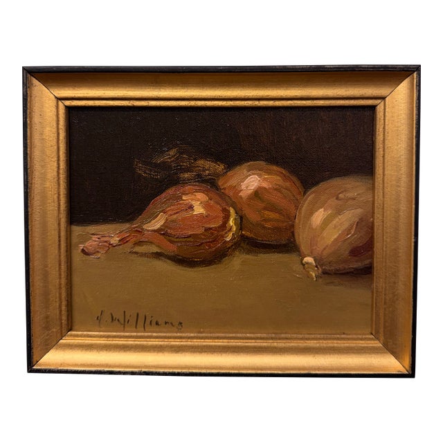 20th Century Oil Painting of Scallions For Sale