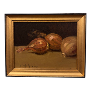 20th Century Oil Painting of Scallions