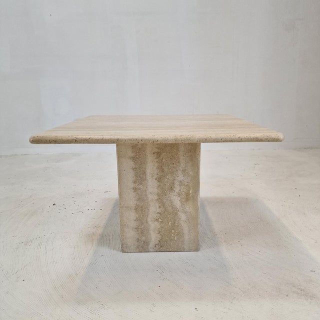 Italian Coffee or Side Table in Travertine, 1980s For Sale - Image 10 of 18