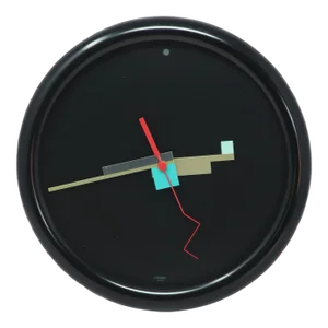 1980s Black Postmodern Wall Clock by Citizen