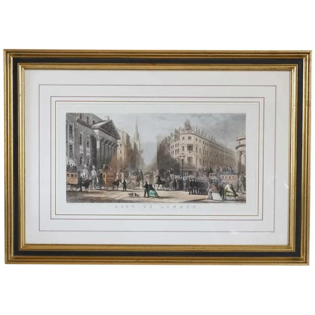 Sculpture Materials George Chambers Colored Engraving, City of London, Mansion House, Poultry and Princes Street For Sale - Image 7 of 7