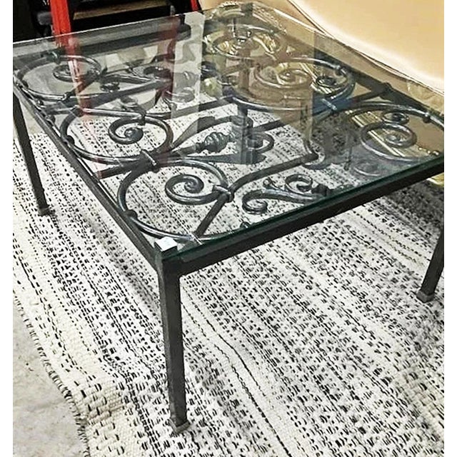 1990s Solid Stock Wrought Iron Coffee Table For Sale - Image 12 of 14