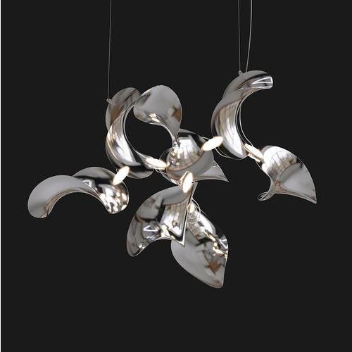 Dune 8 Cluster Chandelier in Silver Anodized Aluminum by Moss Objects For Sale - Image 6 of 18