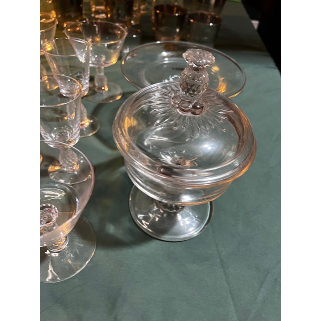 1970s 1970s Collection of Glasses and Serving Pieces With Pineapple Stems - 18 pcs For Sale - Image 5 of 12