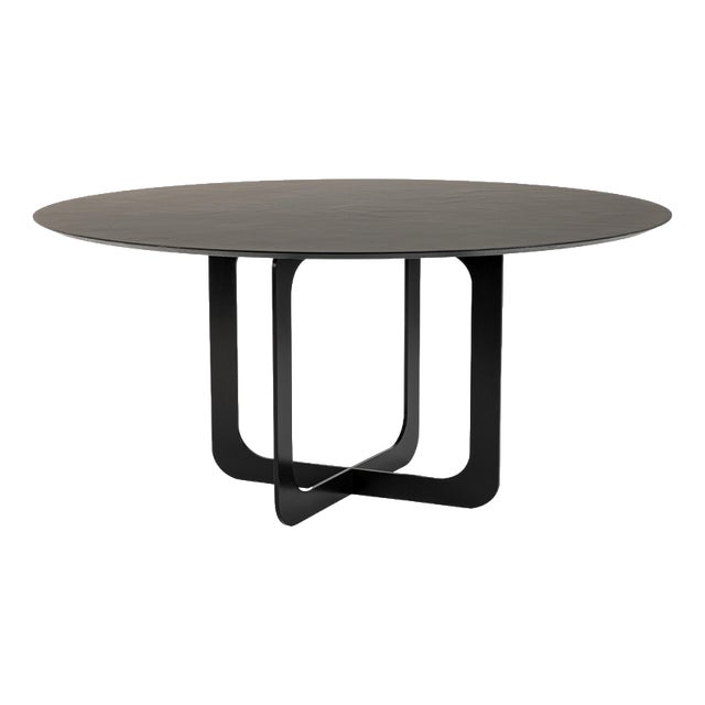 Stone Dark Brown Settanta 1600 Round Dining Table by Disain1971 For Sale