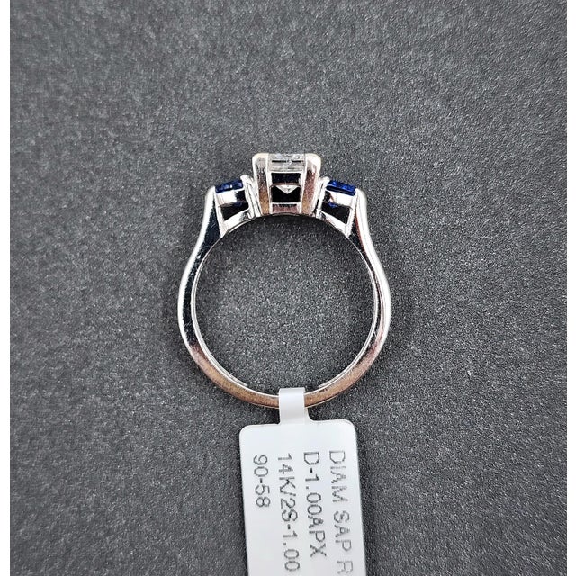 2.00 Ct Natural Diamond & Sapphire Ring Size 7 For Sale In Chicago - Image 6 of 9