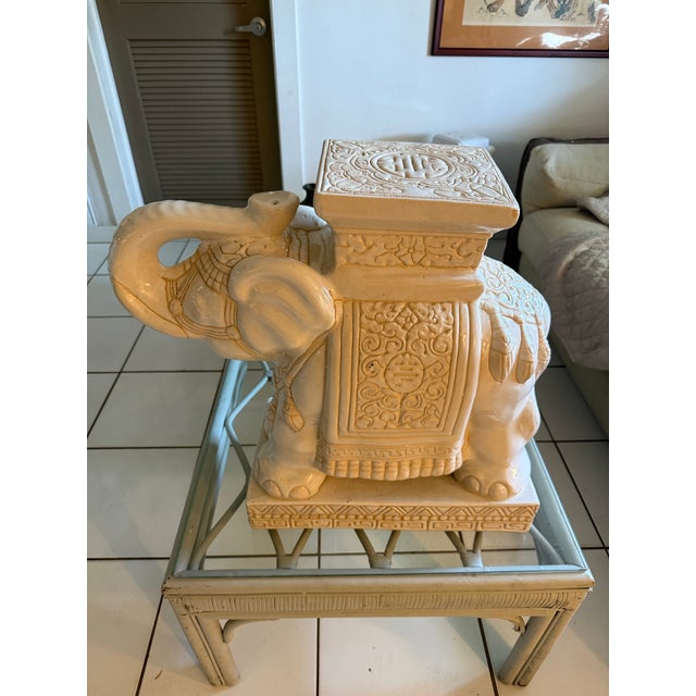 1970s Vintage Asian Ceramic Elephant Garden Stool For Sale - Image 5 of 7