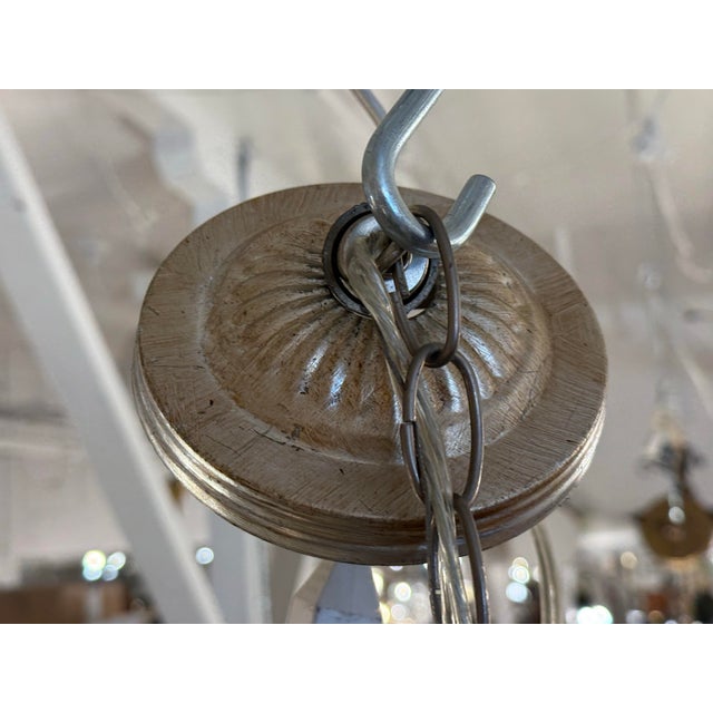 Late 20th Century Rustic Industrial Lattice Drum Chandelier For Sale - Image 12 of 12