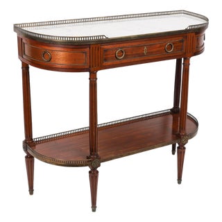 Antique French Directoire Mahogany Console Table, 1840s For Sale