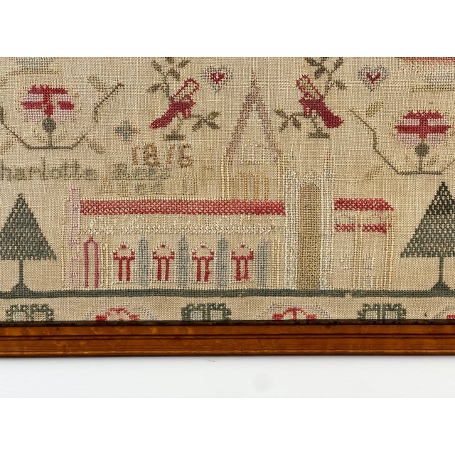 Exceptional English Regency Schoolgirl Needlework Sampler by Charlotte Rees, Age 11, Dated 1816 For Sale In Boston - Image 6 of 10