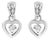 14K White Gold 1/6 Cttw Diamond Dangle Heart Stud Earrings (H-I, SI2-I1) For Sale