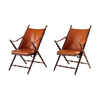 Antique Campaign Chairs Italian - A Pair For Sale