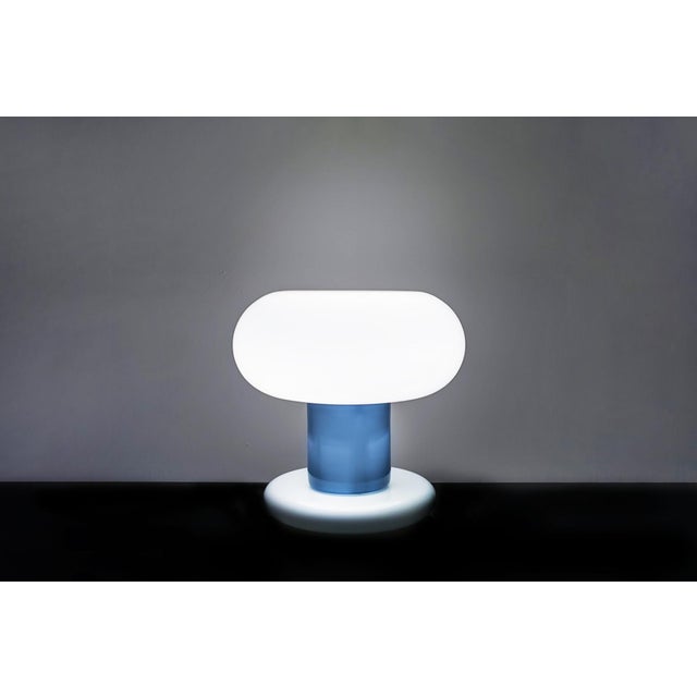 Table lamp with glass structure and metal base. Sottsass Associati Designers Producer Edizioni Arte Design Year 1977 I...