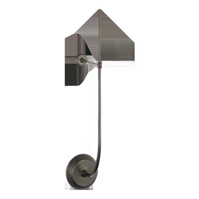 Suzanne Kasler for Visual Comfort Signature Wyatt 39" Statement Sconce in Bronze with Linen Shade For Sale