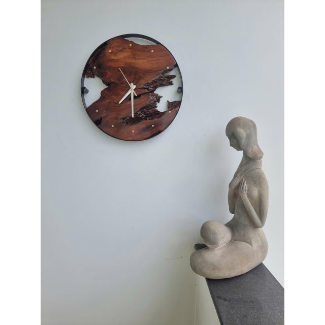 Orbit of Time – One-of-a-Kind Handcrafted Driftwood Wall Clock Sculpture For Sale - Image 11 of 18