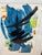 Isabel Wyatt Blue Swoosh Original Painting, Signed For Sale - Image 11 of 12