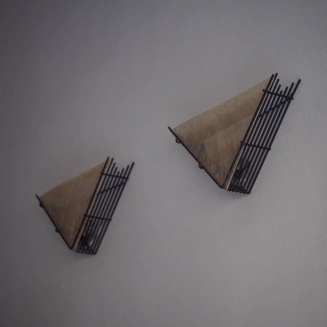 Vintage Wall Lamps in Metal and Fiberglass, 1960s, Set of 2 For Sale - Image 9 of 9