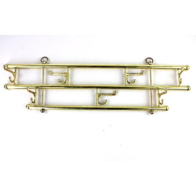 Brass Coat Rack with Adjustable Hooks, 1950s For Sale - Image 3 of 10
