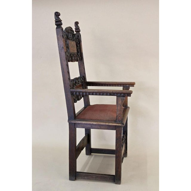 17th Century Renaissance Handcarved Nutwood Armchair, Austria For Sale - Image 11 of 18