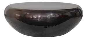 Pasargad Home Helios Drumm Shape Coffee Table, Black