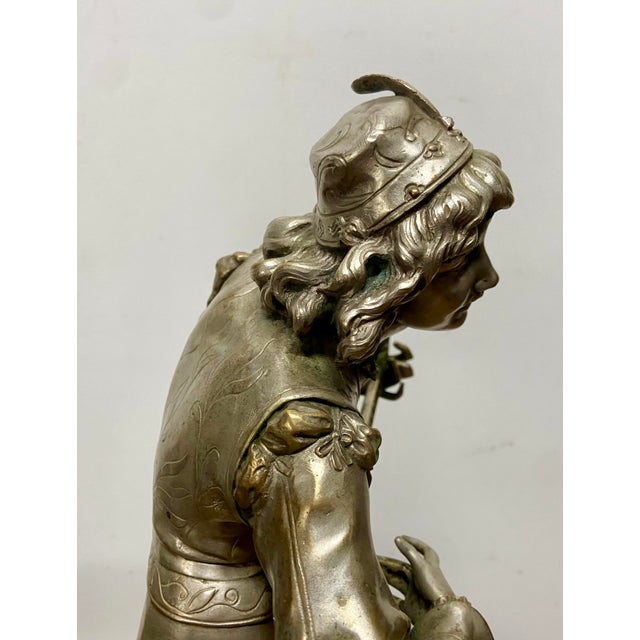Belle Époque Silvered Bronze Sculptures from Adrien Etienne Gaudez, 1890s, Set of 2 For Sale - Image 4 of 14