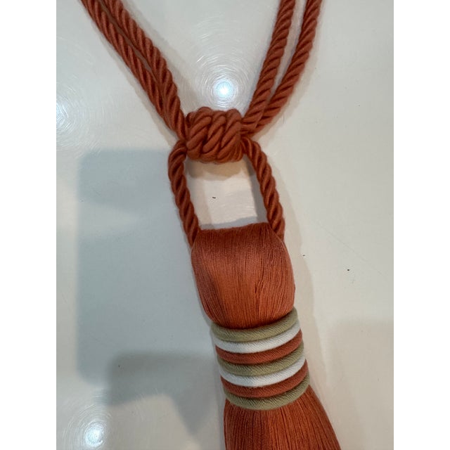 Traditional Samuel & Sons Cabana Single Tassel Tieback in Color 08 Melon For Sale - Image 3 of 8