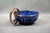 Blue Cobalt Blue Flamed Glazed Earthenware Bowl with Handle and Hammered Metal Mount by André Villien, Paris, 1910-1920 For Sale - Image 8 of 11