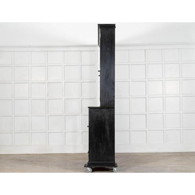 Wood Large English Ebonised Glazed Pine Dresser, 19th Century For Sale - Image 7 of 15